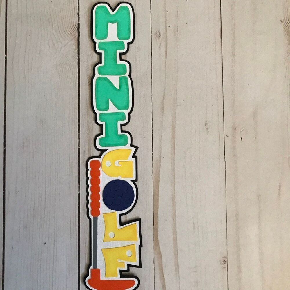 3-D Scrapbook or card title Mini golf paper pieced Handmade acid free